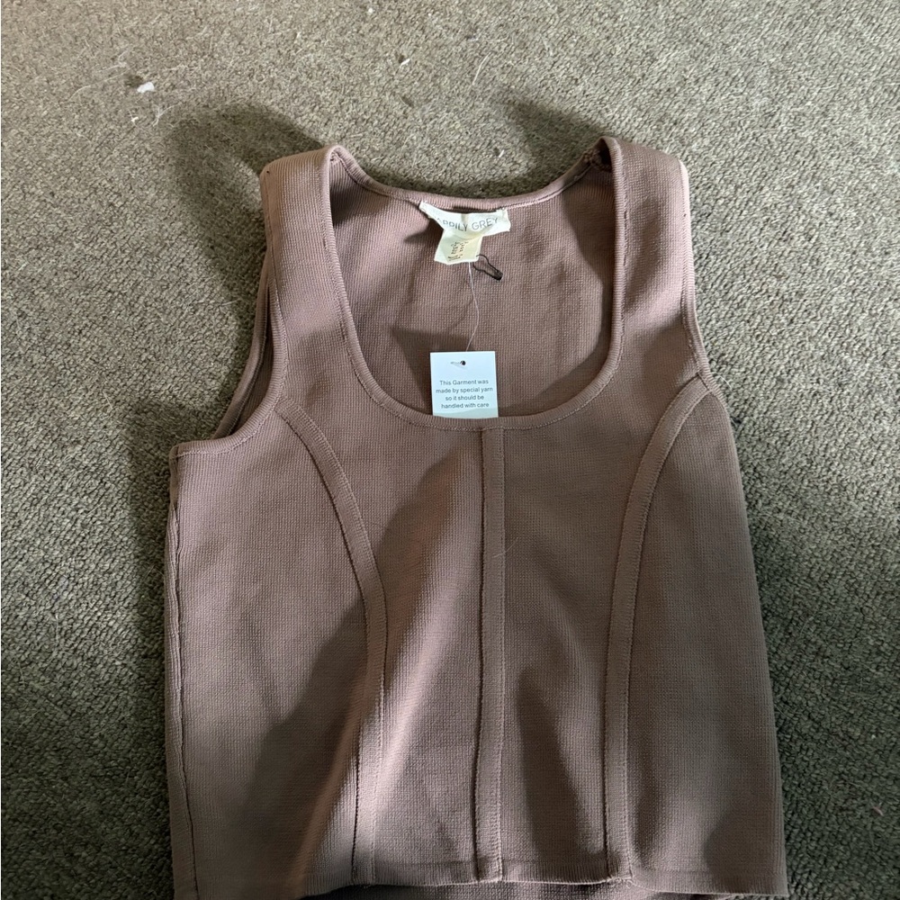 Brown Sleeveless Top